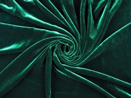 zielony welur z jedwabiem