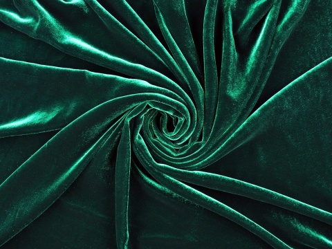 zielony welur z jedwabiem