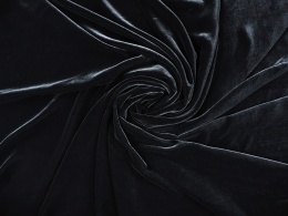 czarny welur z jedwabiem