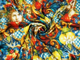 modny jedwab w motywy i kolory z sycylijskiego folkloru