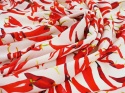 biały jedwab w czerwone papryczki chili