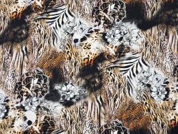 jedwab w zwierzęce motywy oraz kwiaty i czaszki