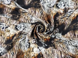 jedwab w zwierzęce motywy oraz kwiaty i czaszki