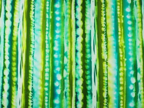 jedwab w akwarelowe, pionowe pasy - zielone i morskie