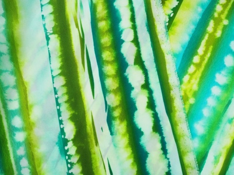 jedwab w akwarelowe, pionowe pasy - zielone i morskie