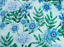 miętowy jedwab w niebieskie kwiaty