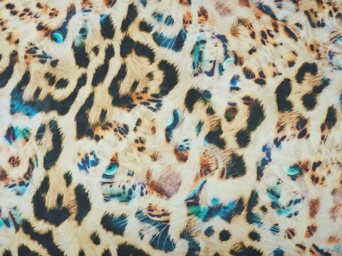 szyfon w duże cętki i kocie oczy