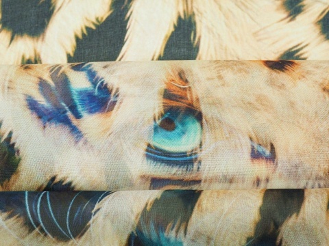 szyfon w duże cętki i kocie oczy