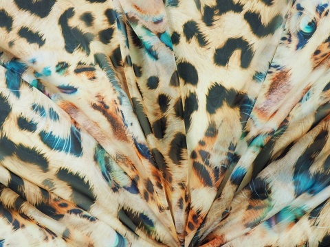 szyfon w duże cętki i kocie oczy