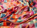 szyfon devore w kolorowy wzór retro