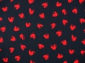 czarna wiskoza w czerwone serca