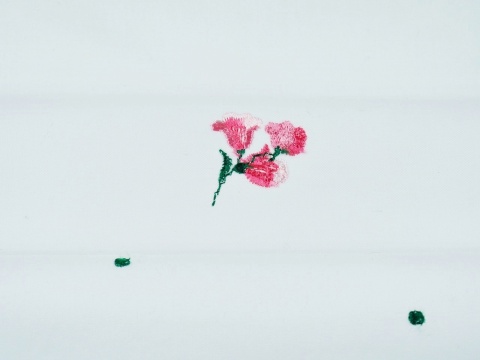 bawełniana tkanina w haftowane drobne kwiatki i kropki