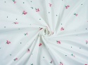 bawełniana tkanina w haftowane drobne kwiatki i kropki