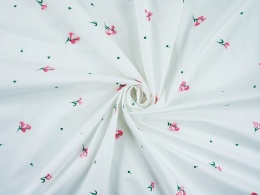 bawełniana tkanina w haftowane drobne kwiatki i kropki