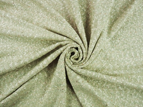 chanelka z wiskozą w kolorze pastelowej zieleni z drobnymi, złotymi cekinami