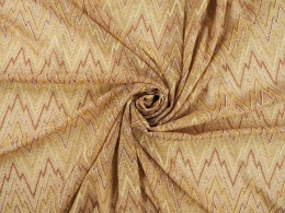 beżowa dzianina w zygzaki z lurexem