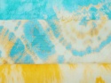 jedwab z motywem tie-dye błękit-żółty