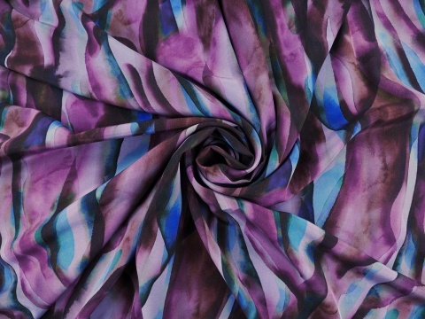 jedwab we fioletowy, akwarelowy i abstrakcyjny wzór