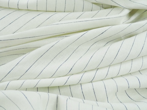 biała tkanina z lnem w delikatny prążek