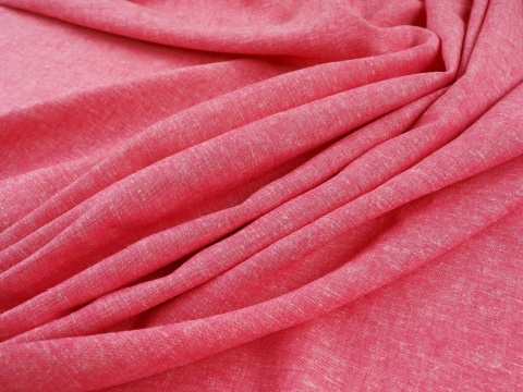 tkanina z lnem w kolorze różowym melanżowym