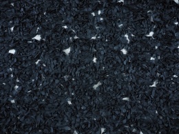 czarny tiul z aplikacjami płatków róż