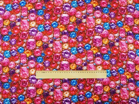 satynowana wiskoza w gęste klejnoty