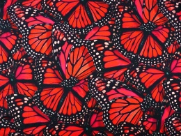 wiskoza w duże, czerwone motyle