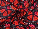 wiskoza w duże, czerwone motyle