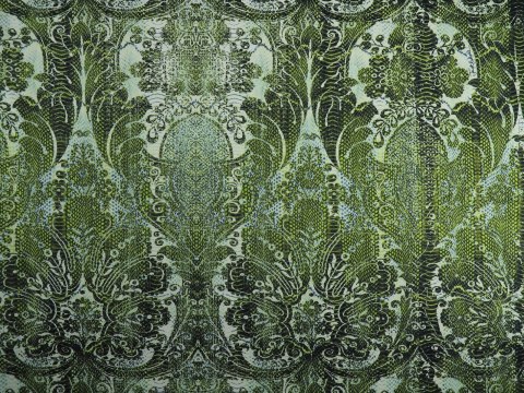 Bawełna Roberto Cavalli - Zielone ornamenty Bawełna Roberto Cavalli - Zielone ornamenty