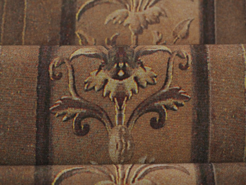 Jedwab - Brązowe pasy i ornamenty Jedwab - Brązowe pasy i ornamenty
