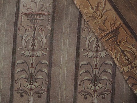 Jedwab - Brązowe pasy i ornamenty Jedwab - Brązowe pasy i ornamenty