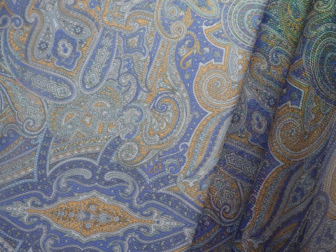Jedwab szyfon - Paisley z metaliczną nitką Jedwab szyfon - Paisley z metaliczną nitką