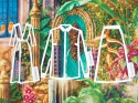 panel bawełny w rajski ogród z willą