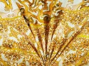 biały len w żółte ornamenty