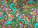 satyna jedwabna we wzór lata 60. woodstock psychodela retro florentine