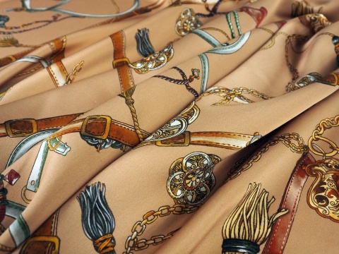 naturalny jedwab satyna we wzor w stylu gucci paski florentine