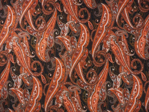 satyna wiskozowa elastyczna w orientalny wzor paisley florentine