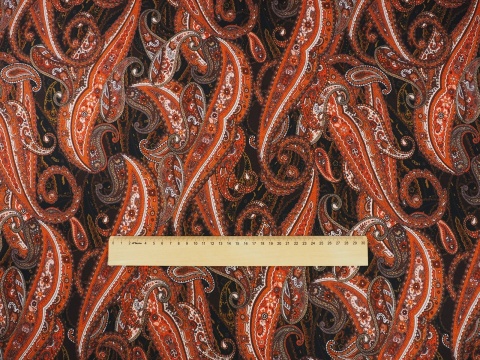 satyna wiskozowa elastyczna w orientalny wzor paisley florentine