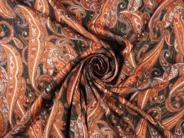 satyna wiskozowa elastyczna w orientalny wzor paisley florentine