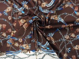 elastyczna wiskoza jak jedwab brązowa we wzór panel florentine