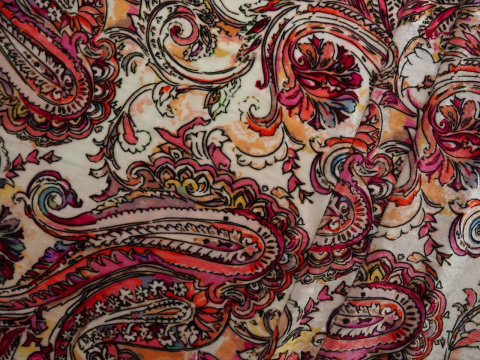 Welur jedwabny - Orientalny paisley Welur jedwabny - Orientalny paisley
