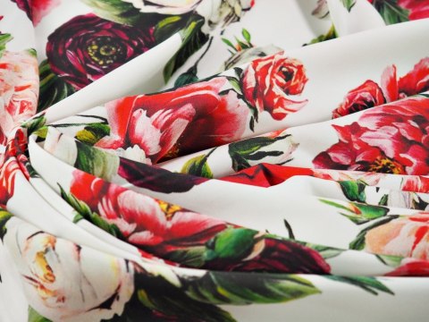 Jedwab Dolce&Gabbana - Peonie na bieli Jedwab Dolce&Gabbana - Peonie na bieli