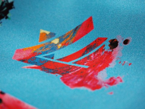 Jedwab twill - Kwadraty na błękicie Jedwab twill - Kwadraty na błękicie