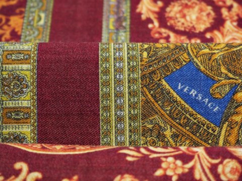 Wełna z jedwabiem - Kwadraty bordo Wełna z jedwabiem - Kwadraty bordo