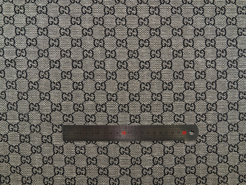 Żakard Gucci - Logotyp czerń i beż Żakard Gucci - Logotyp czerń i beż