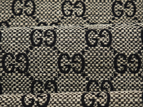 Żakard Gucci - Logotyp czerń i beż Żakard Gucci - Logotyp czerń i beż