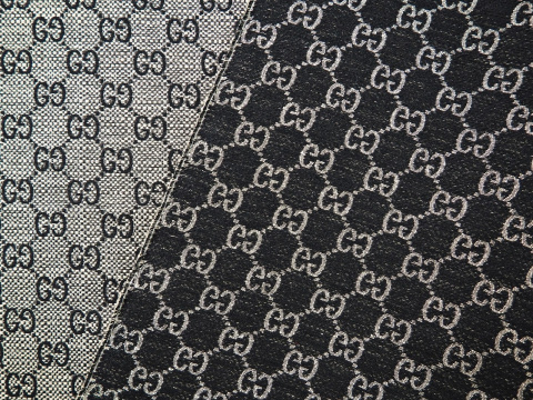 Żakard Gucci - Logotyp czerń i beż Żakard Gucci - Logotyp czerń i beż