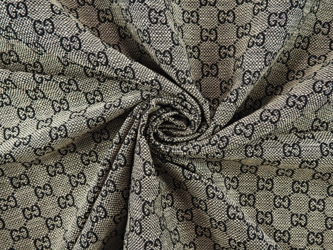 Żakard Gucci - Logotyp czerń i beż Żakard Gucci - Logotyp czerń i beż