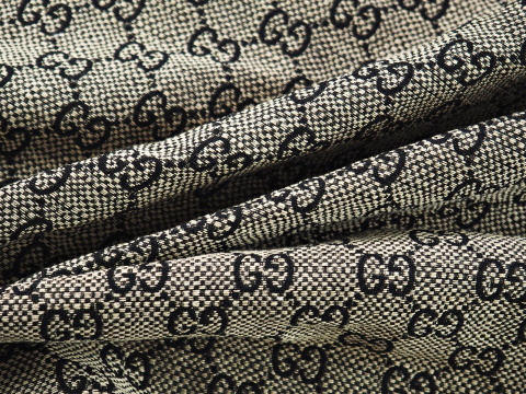 Żakard Gucci - Logotyp czerń i beż Żakard Gucci - Logotyp czerń i beż