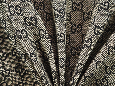 Żakard Gucci - Logotyp czerń i beż Żakard Gucci - Logotyp czerń i beż